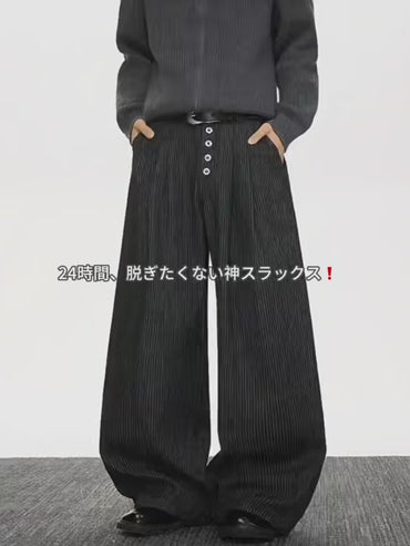 ストライプワイドデニムスラックス TK0432