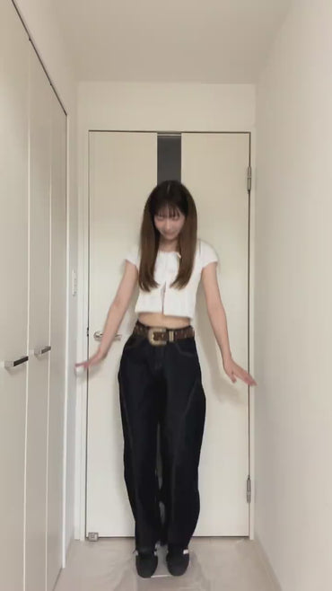 「yuuka」ヴィンテージハイウエストカーブデニムパンツ TK0566