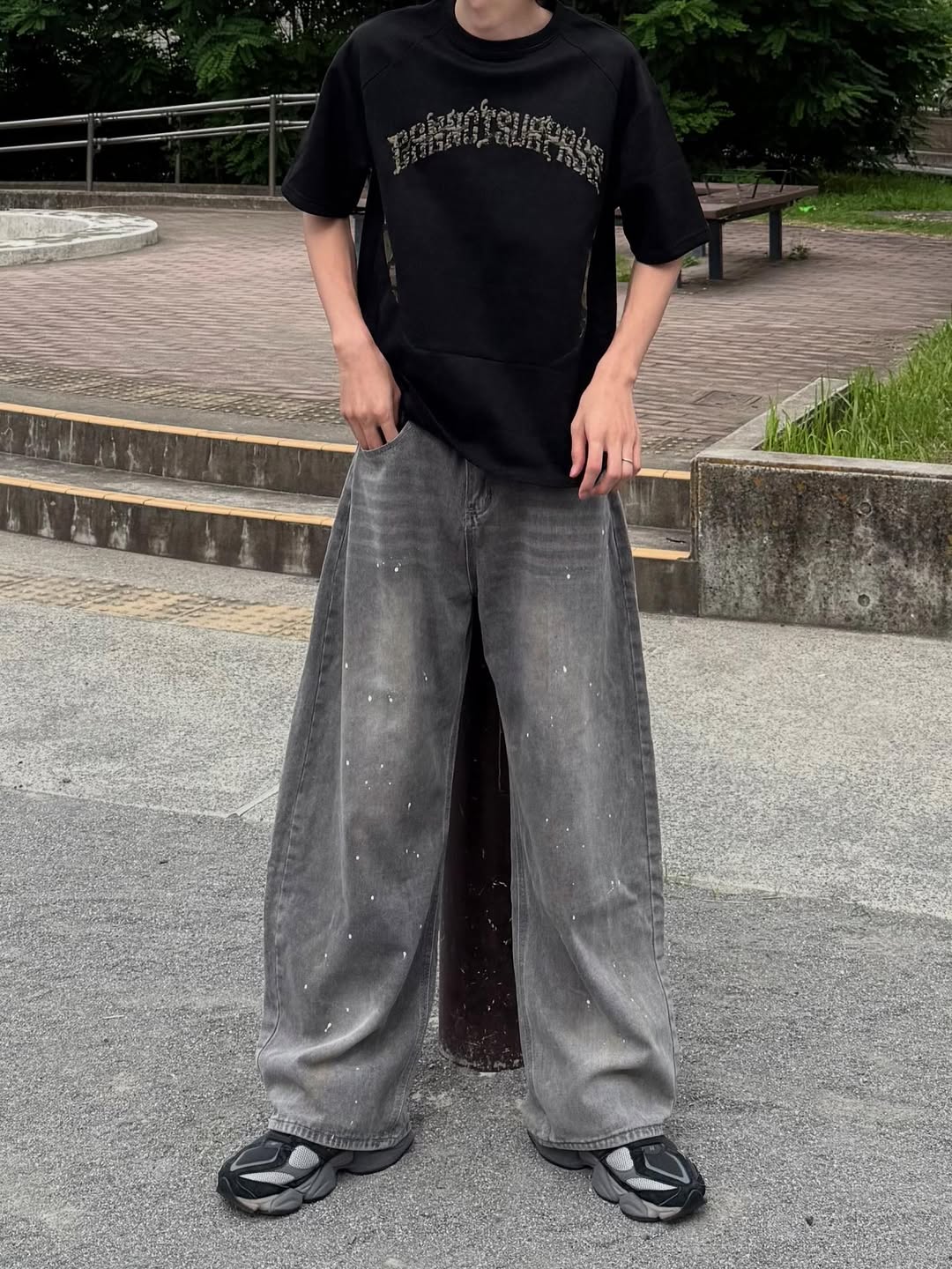 ペイントカットデニムパンツ TK0094