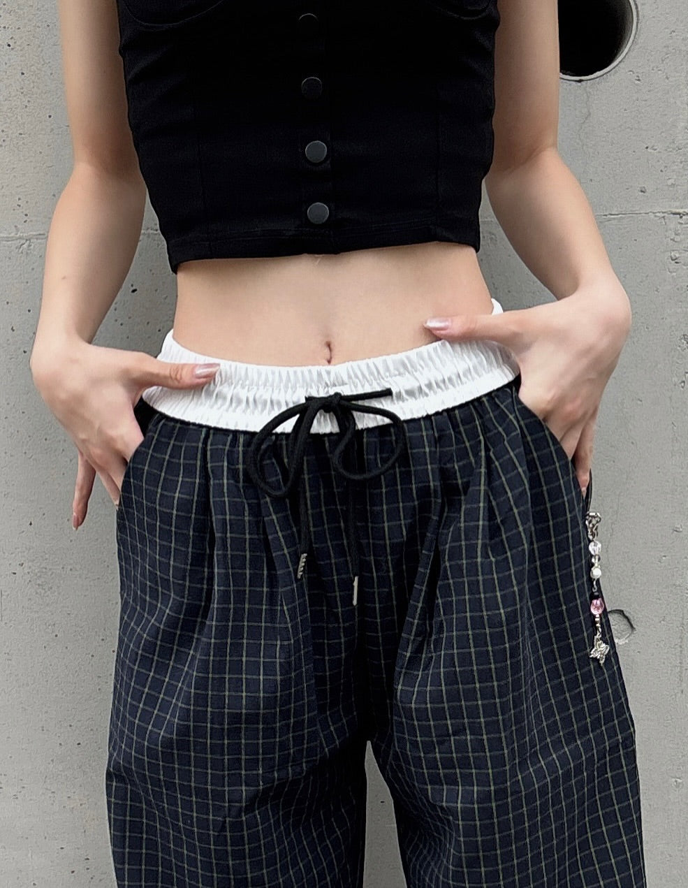 チェック ワイドパンツ TK0133