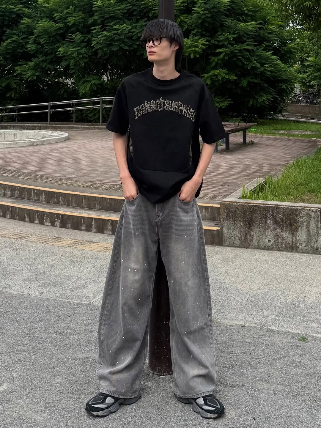 ペイントカットデニムパンツ TK0094