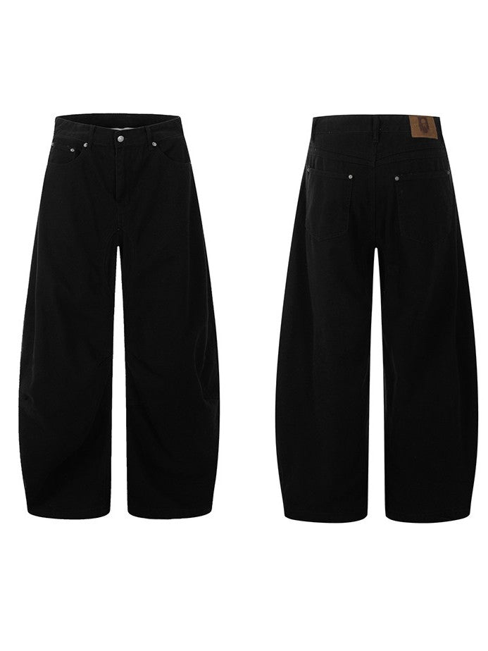 「限定セール」ブラウンカーブデザインワイドパンツ TK0214